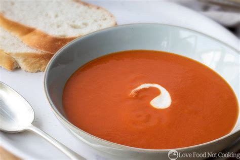 Creamy Tomato Soup with canned tomatoes | Love Food Not Cooking