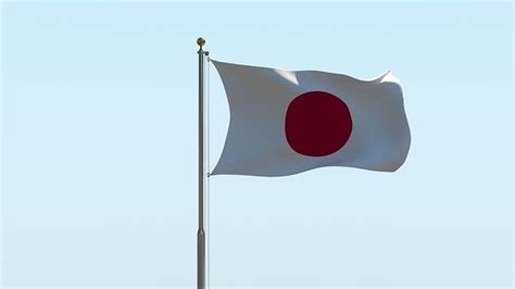 Animated Japan Flag 3D model animated | CGTrader