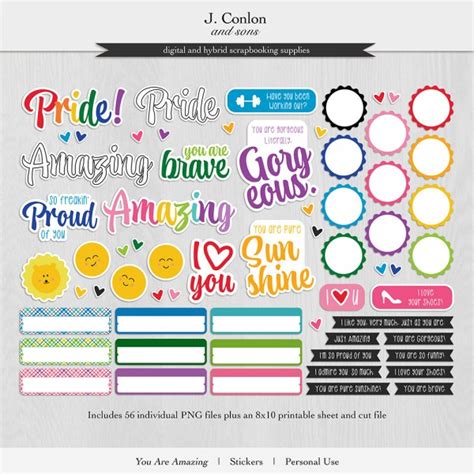 You Are Amazing Printable Stickers - J. Conlon and Sons