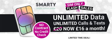 SMARTY SIM Only Deals - Unlimited Data SIM Card - No Contract or Credit Checks - Phones LTD