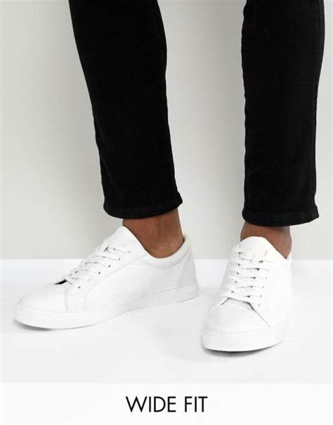 ASOS DESIGN Wide Fit sneakers in white | ASOS