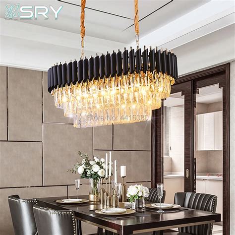 Italy Rectangle Modern Crystal Chandelier Dining Room Luxury Living ...