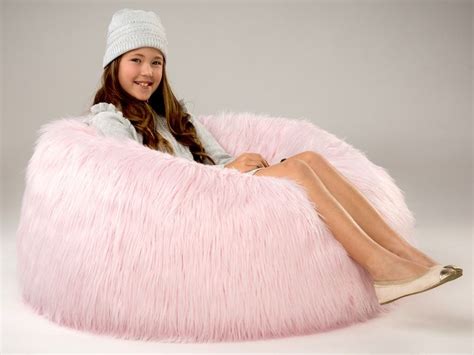 Kids Marshmallow - Pink Faux Fur Bean Bag | Fur bean bag, Bean bag chair, Faux fur bean bag