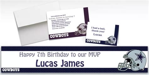 Custom Dallas Cowboys Invitations & Thank You Notes | Party City