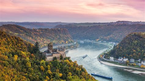 Burg Katz castle and Rhine river, Sankt Goarhausen, Rhineland-Palatinate, Germany | Windows ...