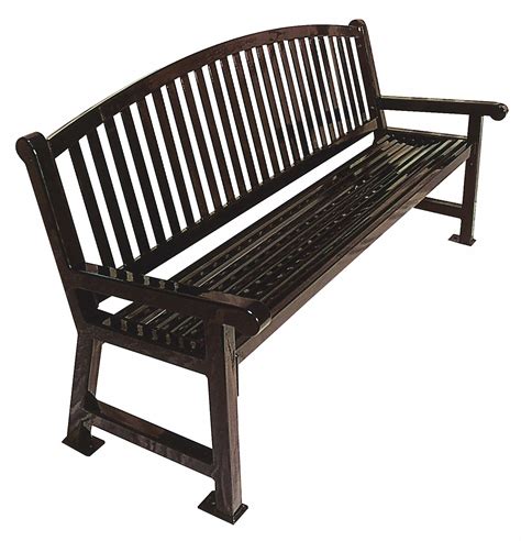 ULTRASITE Thermoplastic Coated Metal Outdoor Bench, Black - 13P987|922-B4-Black - Grainger