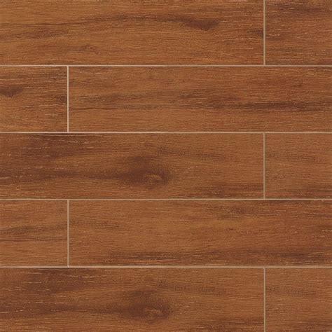 Prestige 6-in x 24-in Wood Look Porcelain Field Tile in Cherry (12 SqFt/Ctn) - Walmart.com ...