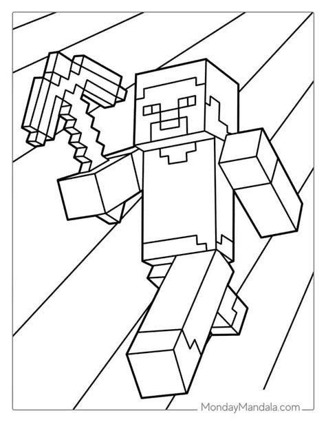 Minecraft Steve Face Coloring Pages