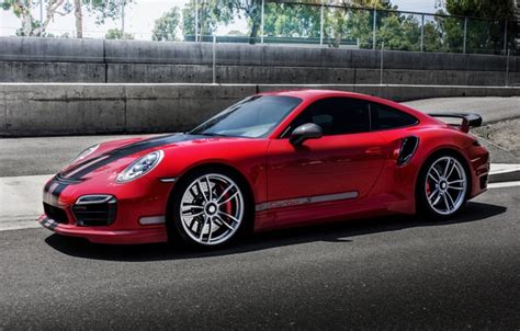 Wallpaper red, coupe, 911, Porsche, Porsche, Coupe, Turbo, turbo, TechArt images for desktop ...