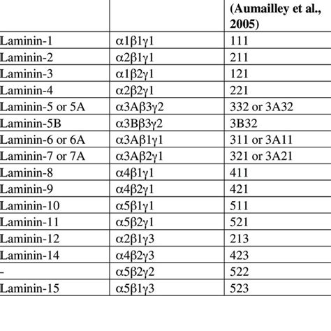 Laminin structure and chain composition. | Download Scientific Diagram