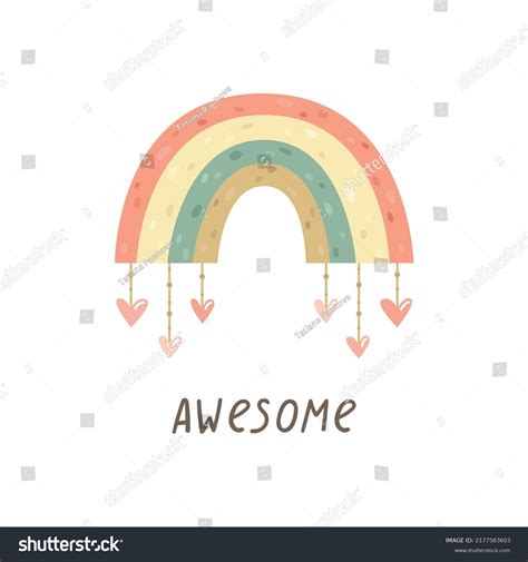 Childrens Vector Illustration Rainbow Hearts Stock Vector (Royalty Free ...