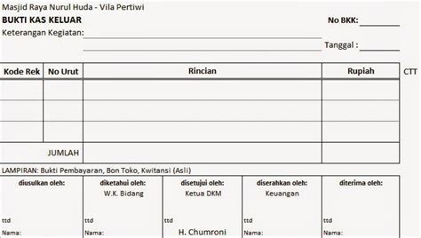 FORMULIR BKK (Bukti Kas Keluar) | nurulhudaviper4.sosial