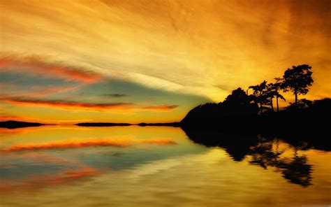 Golden Sunrise Reflection Mac Wallpaper Download | AllMacWallpaper