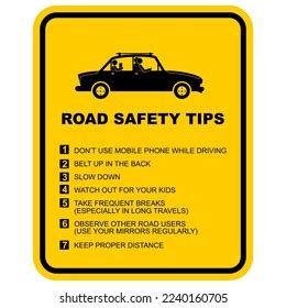 Road Safety Tips Sign Vector Stock Vector (Royalty Free) 2240160705 ...