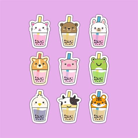 Cute Boba Tea Sticker Set- BUY 2 GET 1 FREE | Girl stickers, Cute stickers, Boba