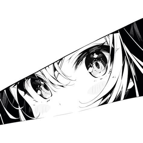 Premium Vector | Manga eyes looking from a paper tear black and white ...