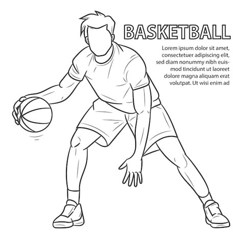 Premium Vector | Basketball player sketch Vector illustration