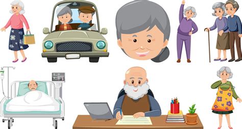 Collection of elderly people icons 14008014 Vector Art at Vecteezy