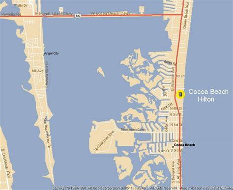 Cocoa Beach Florida Street Map 1213175 | Beach Map