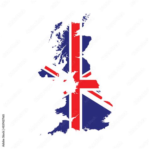 This image consist UK flag in UK map. United Kingdom map is masked with ...