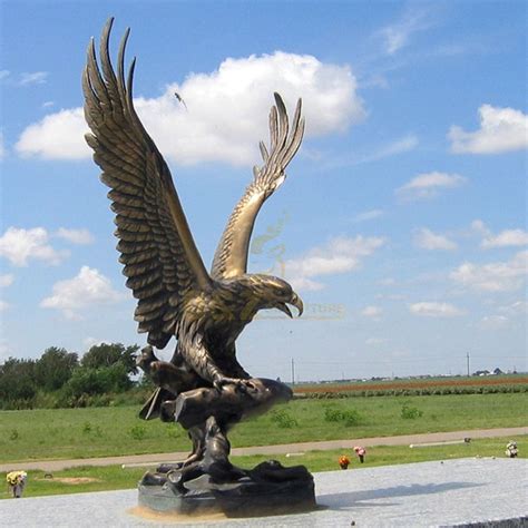 Outdoor giant vintage brass eagle garden statue for sale