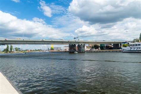 Bridge Over Oder River in Szczecin City. Editorial Stock Photo - Image of city, oder: 124507518