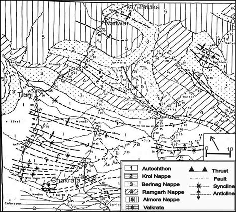 Structural map of study area (Valdiya 1980) | Download Scientific Diagram