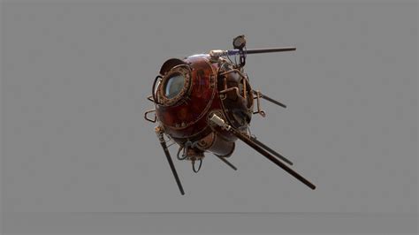 an artistic looking object with lots of metal parts on it's sides and arms