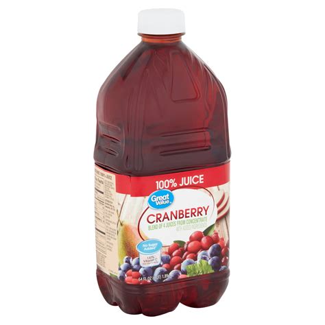 Great Value 100% Juice Cranberry Blend, 64 fl oz - Walmart.com