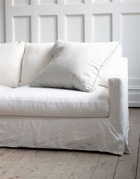 Pin by Addy Altese on Coast house | White linen sofa, White couch cover, Linen couch