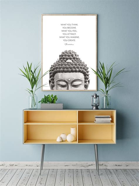 Buddha Quote What you think you become... Buddha Wall Art | Etsy