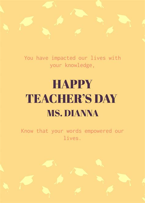 FREE Teacher's Day Cards 2024 Templates & Examples - Edit Online & Download | Template.net