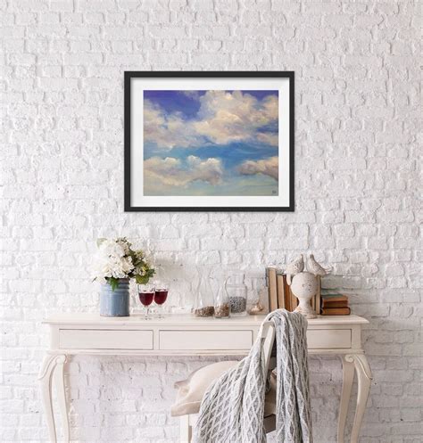 Cloud Painting Cloud Art Blue Contemporary Painting | Etsy