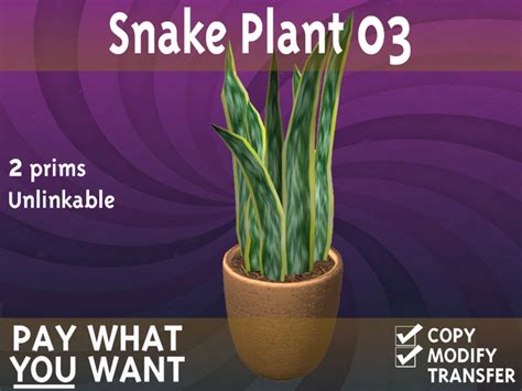 Second Life Marketplace - Pay What You Want: Snake Plant 03