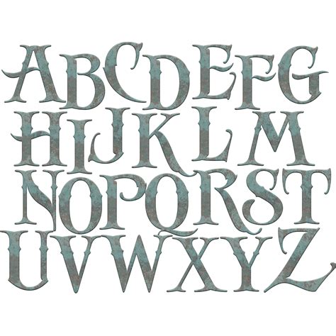 Old English Letters Alphabet Template