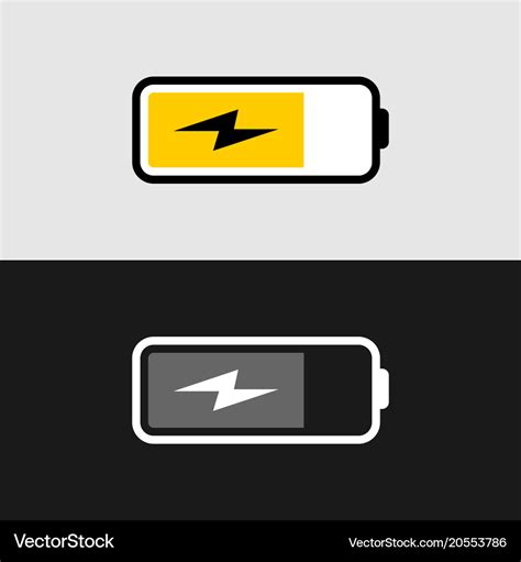 Battery charging icon line style charge Royalty Free Vector