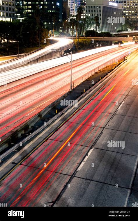 Highway in Downtown Los Angeles at night,California,USA Stock Photo - Alamy