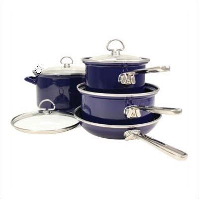 chantal cookware: Chantal 7 Piece Enamel-on-Steel Cookware Set, Cobalt ...