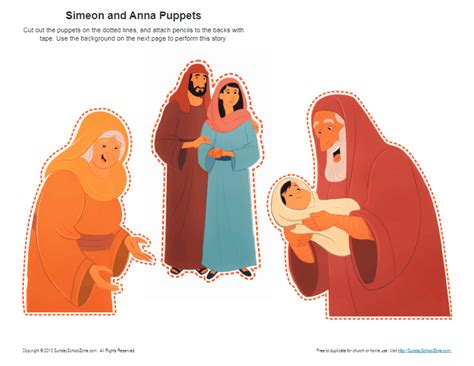 Simeon and Anna Puppets | Kids Ministry Printable Activities