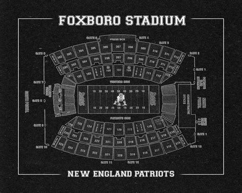 Print of Vintage Foxboro Stadium Seating Chart Seating Chart - Etsy