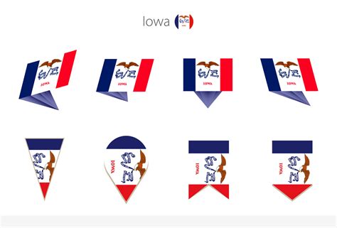 Iowa US State flag collection, eight versions of Iowa vector flags. 17545056 Vector Art at Vecteezy