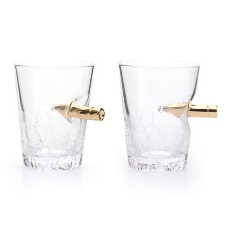 Novelty Shot Glasses Bullet Crack Glass 60ml Set of 2 - Gifts Tomorrow