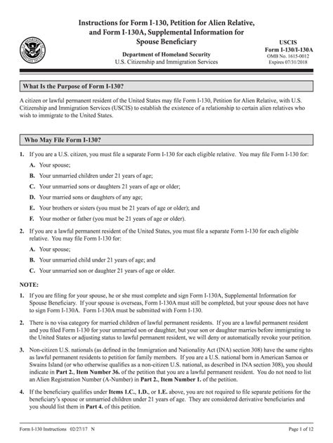 2012 Form USCIS I-130 Instructions Fill Online, Printable, Fillable, Blank - pdfFiller