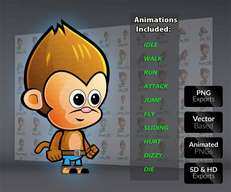 Fighting Monkey Character Set | Game Art Partners