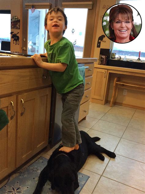 Sarah Palin Posts Photos of Son Trig Using Family Dog as a Step Stool - Kids & Family Life, Pet ...