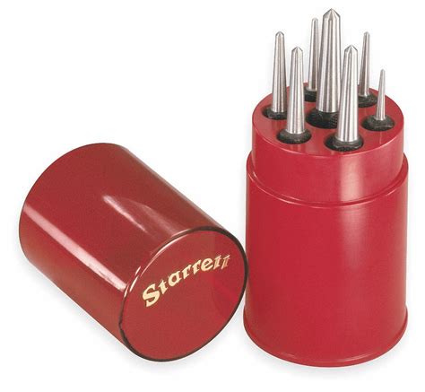 STARRETT 3 - 5 in Tool Steel Center Punch Set; Number of Pieces: 7 ...