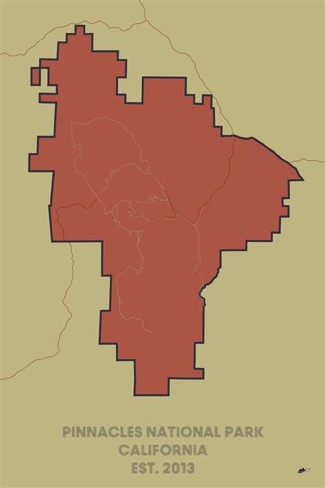 Pinnacles National Park Map National Parks Map, California National Parks, National Park Posters ...