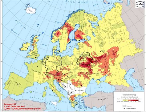 Radioactive fallout from Chernobyl disaster (Curie/km2) - Vivid Maps