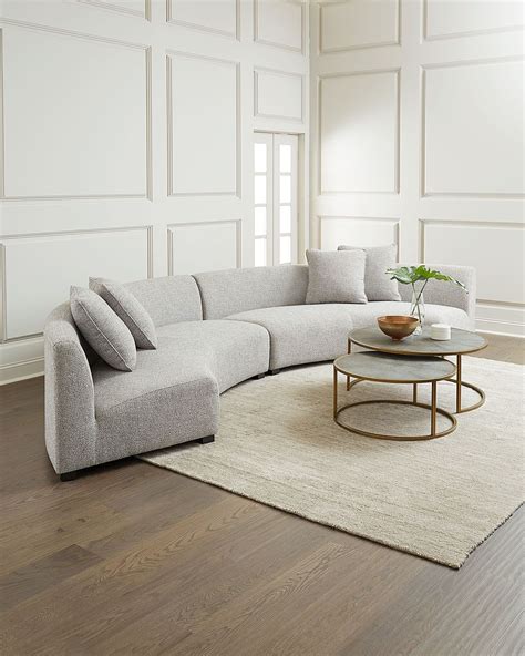 Four Hands Belmount Gray Astor 2-Piece Curved Sectional | Curved sofa living room, Curved ...