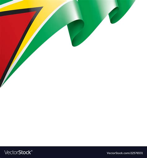 Guyana flag on a white Royalty Free Vector Image